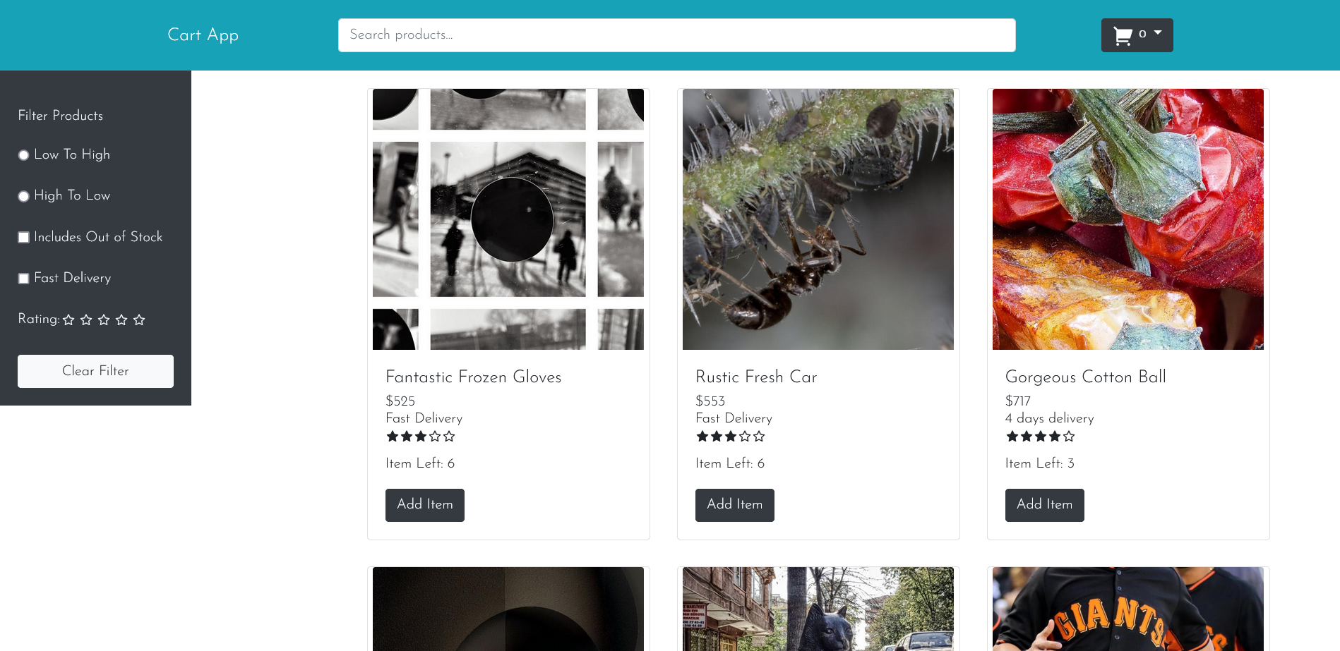 React Cart App